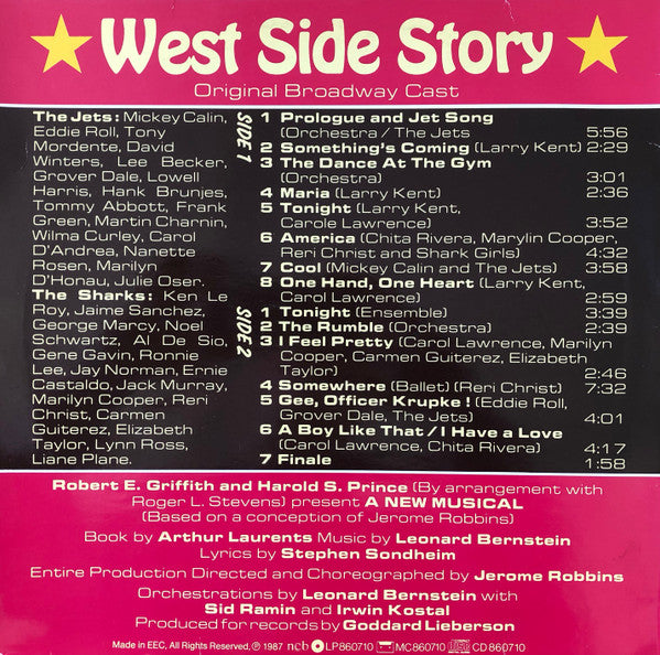 "West Side Story" Original Broadway Cast : West Side Story (LP, Album, RE)