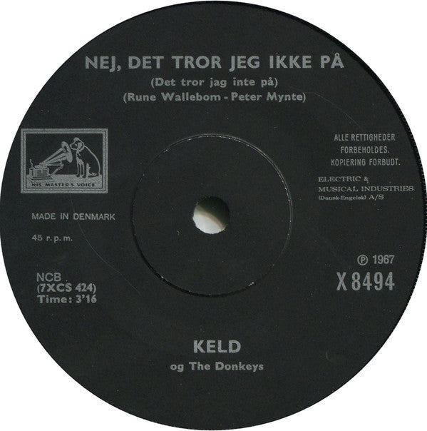 Keld & The Donkeys : Sidste Dans (7", Single)