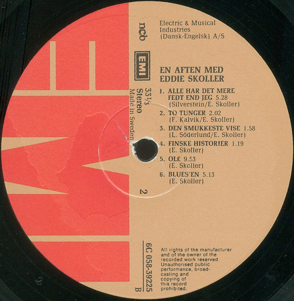 Eddie Skoller : En Aften Med Eddie Skoller (LP, Album)