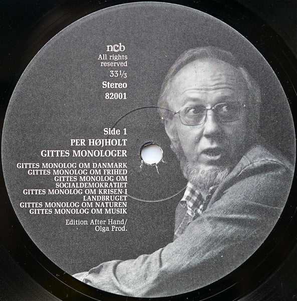 Per Højholt : Gittes Monologer (Læst Af Forfatteren) (LP, Album, Gat)