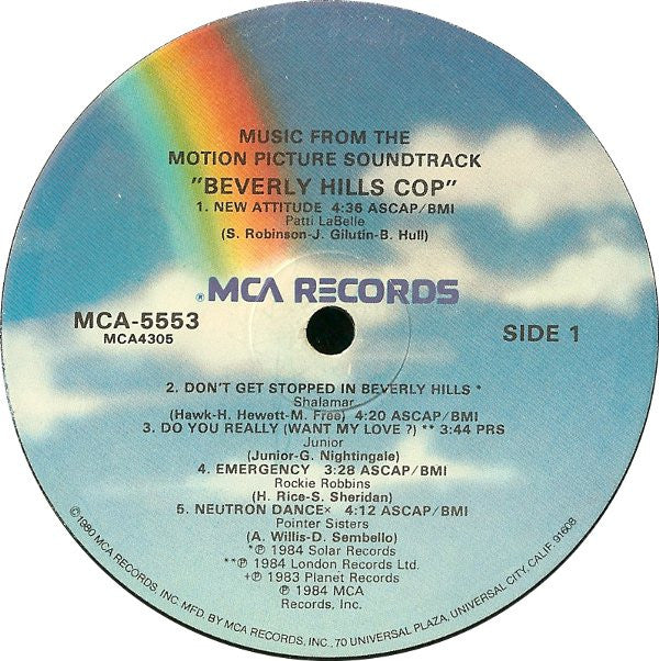 Various : Beverly Hills Cop (Music From The Motion Picture Soundtrack) (LP, Comp, Glo)