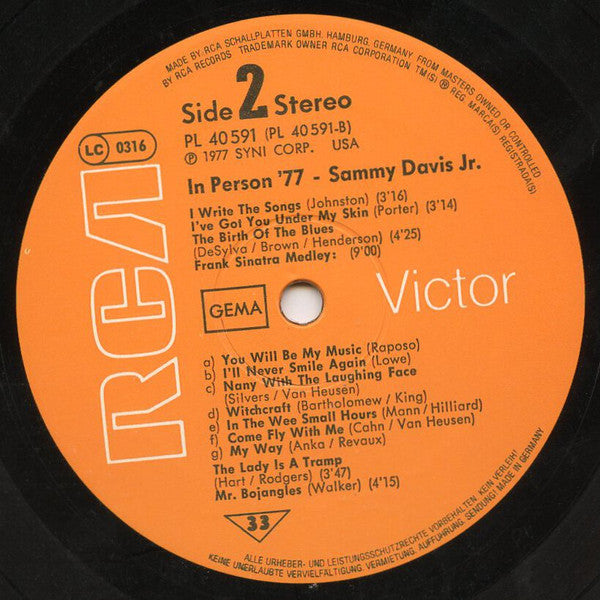 Sammy Davis Jr. : In Person '77 (LP, Album)