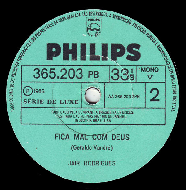 Jair Rodrigues : Disparada (7", Mono, Gre)