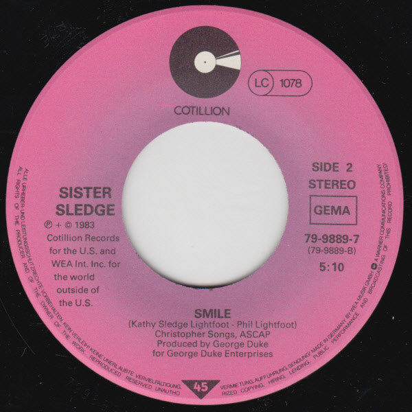 Sister Sledge : Let Him Go (7", Single)