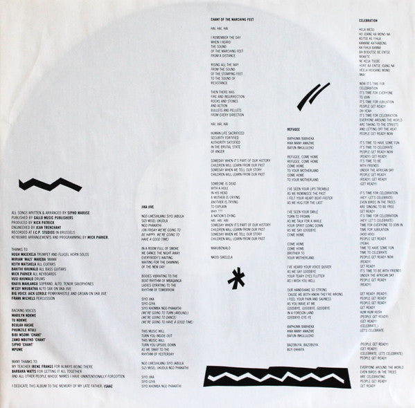 Sipho Mabuse : Chant Of The Marching (LP, Album)