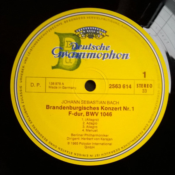 Johann Sebastian Bach  - Berliner Philharmoniker, Herbert von Karajan : Brandenburgische Konzerte Nr.1-6 (2xLP, RE, Gat)