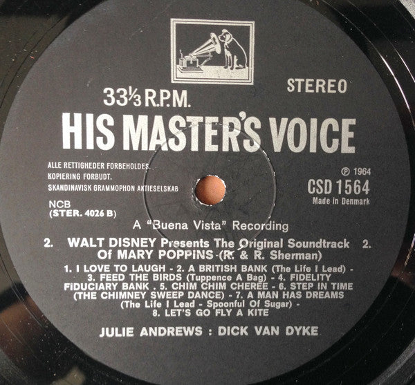 Various : Walt Disney's Mary Poppins (Original Cast Soundtrack) (LP, Album)