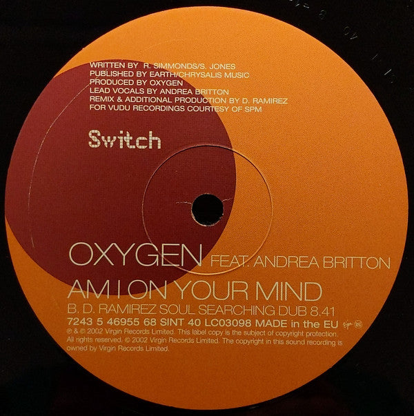 Oxygen Feat. Andrea Britton : Am I On Your Mind (12", Single)