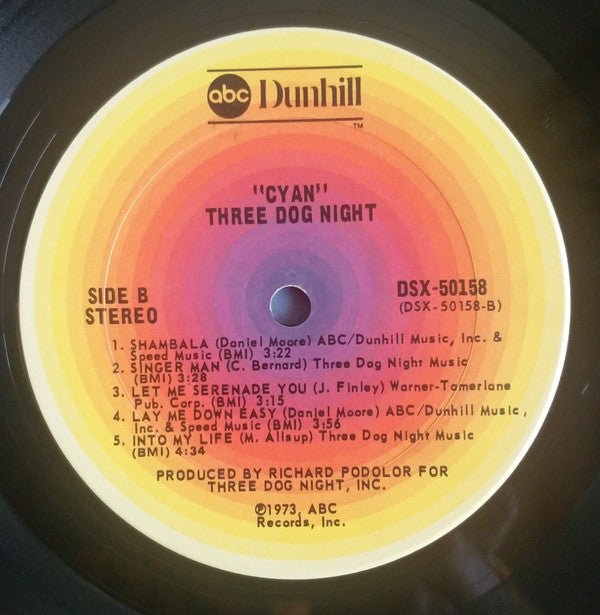 Three Dog Night : Cyan (LP, Album, RE)