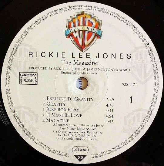 Rickie Lee Jones : The Magazine (LP, Album)