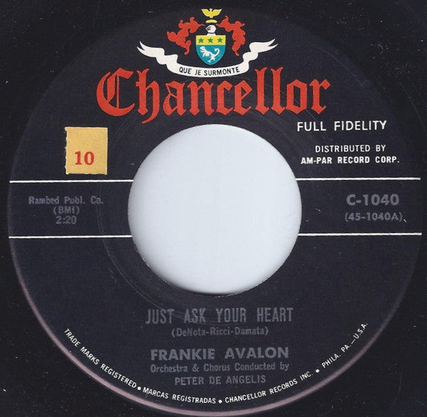 Frankie Avalon : Just Ask Your Heart (7", Single, Mon)