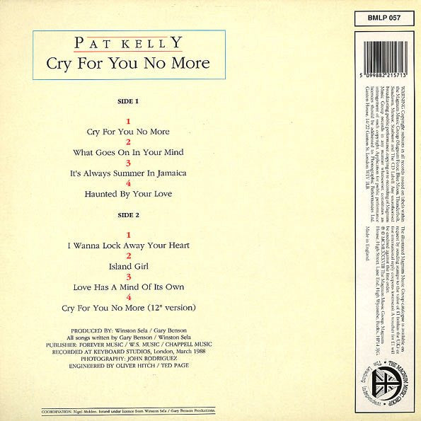 Pat Kelly : Cry For You No More (LP)