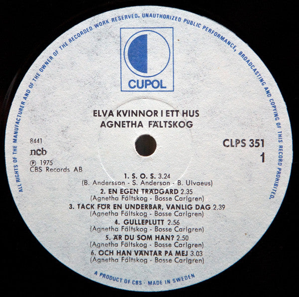 Agnetha Fältskog : Elva Kvinnor I Ett Hus (LP, Album)