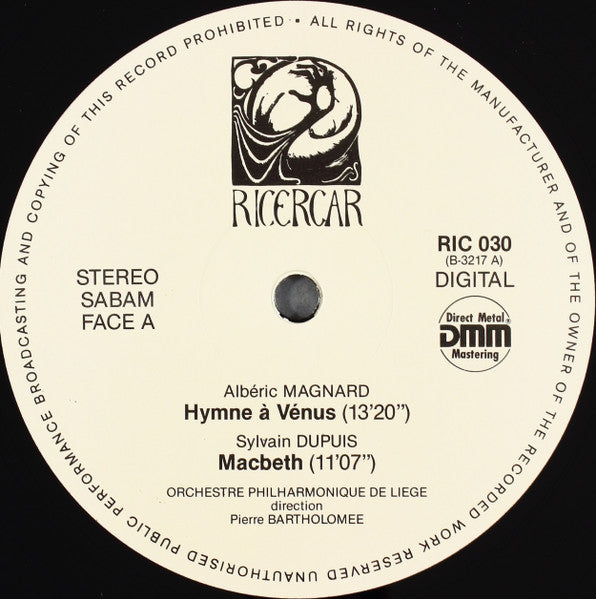 Albéric Magnard / Sylvain Dupuis (2) / Jean Sibelius / Ferruccio Busoni - Orchestre Philharmonique De Liège, Pierre Bartholomée : Du Crepuscule À L'aurore (LP)