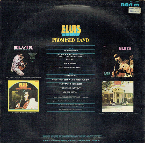 Elvis Presley : Promised Land (LP, Album, Ora)