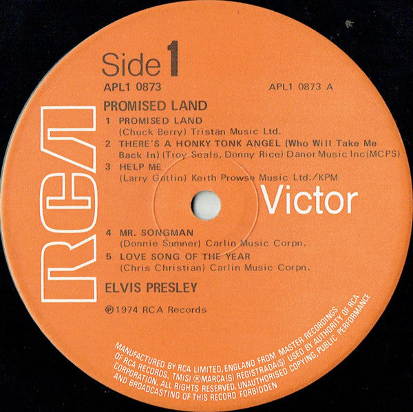 Elvis Presley : Promised Land (LP, Album, Ora)