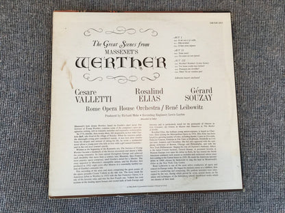 Jules Massenet, Cesare Valletti ∙ Rosalind Elias ∙ Gérard Souzay, Orchestra Del Teatro Dell'Opera Di Roma / René Leibowitz : The Great Scenes From Massenet's Werther (LP)