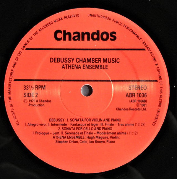 Claude Debussy - Athena Ensemble : Chamber Music (LP, Album, Sup)