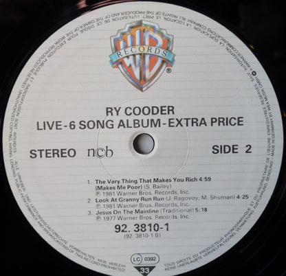 Ry Cooder : Live (LP, MiniAlbum)