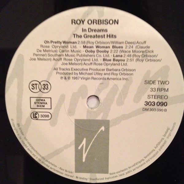 Roy Orbison : In Dreams: The Greatest Hits (2xLP, Album)