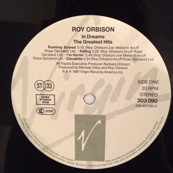 Roy Orbison : In Dreams: The Greatest Hits (2xLP, Album)