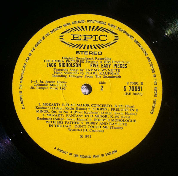 Various : Five Easy Pieces (Original Soundtrack Recording) (LP)