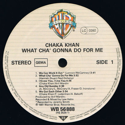 Chaka Khan : What Cha' Gonna Do For Me (LP, Album)