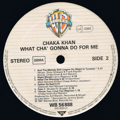 Chaka Khan : What Cha' Gonna Do For Me (LP, Album)