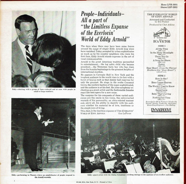Eddy Arnold : The Everlovin' World Of Eddy Arnold (LP, Album, RE, RP)