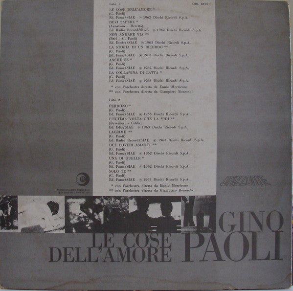 Gino Paoli : Le Cose Dell'Amore (LP, Album, RE)