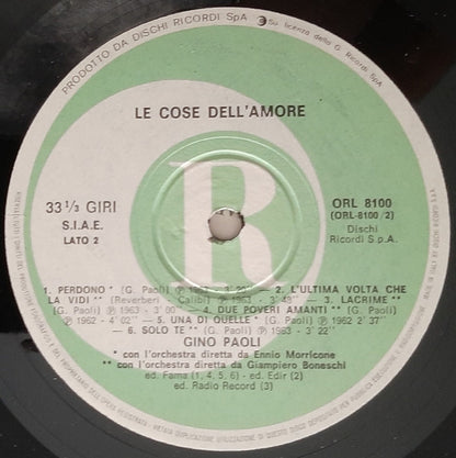 Gino Paoli : Le Cose Dell'Amore (LP, Album, RE)