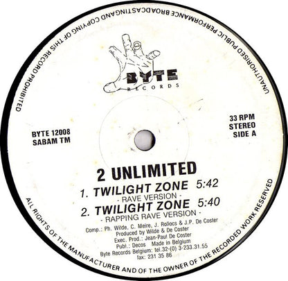 2 Unlimited : Twilight Zone (12")