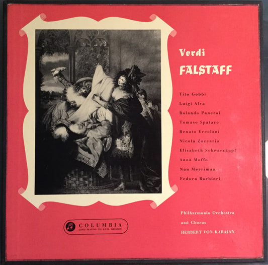 Giuseppe Verdi - Philharmonia Orchestra And Philharmonia Chorus, Herbert von Karajan : Falstaff (3xLP, RE + Box)