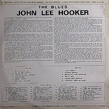 John Lee Hooker : The Blues (LP, Comp)