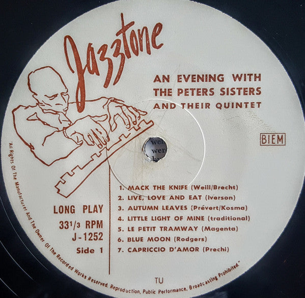 Peters Sisters : An Evening With The Peters Sisters And Their Quintet (LP, Album, Mono)