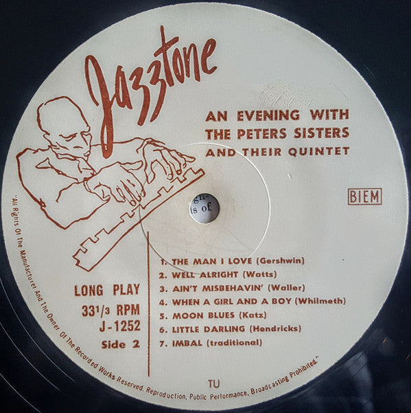 Peters Sisters : An Evening With The Peters Sisters And Their Quintet (LP, Album, Mono)