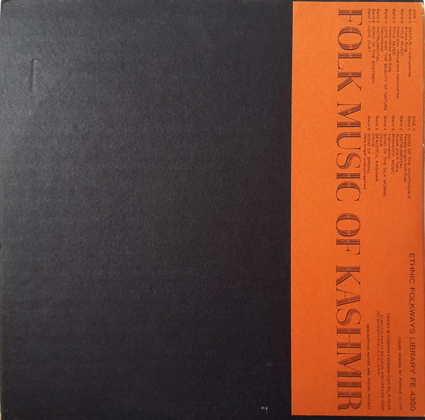 E. Bhavnain : Folk Music Of Kashmir (LP, Album, RP, Yel)