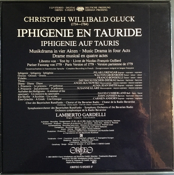 Christoph Willibald Gluck, Pilar Lorengar, Franco Bonisolli, Dietrich Fischer-Dieskau, Lamberto Gardelli : Iphigenie En Tauride (3xLP, Album + Box)