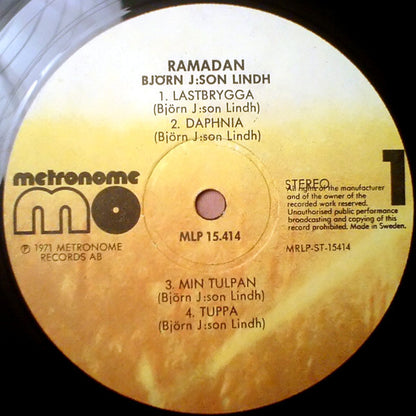 Björn J:Son Lindh : Ramadan (LP, Album, RE)