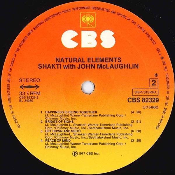 Shakti (2) With John McLaughlin : Natural Elements (LP, Album)