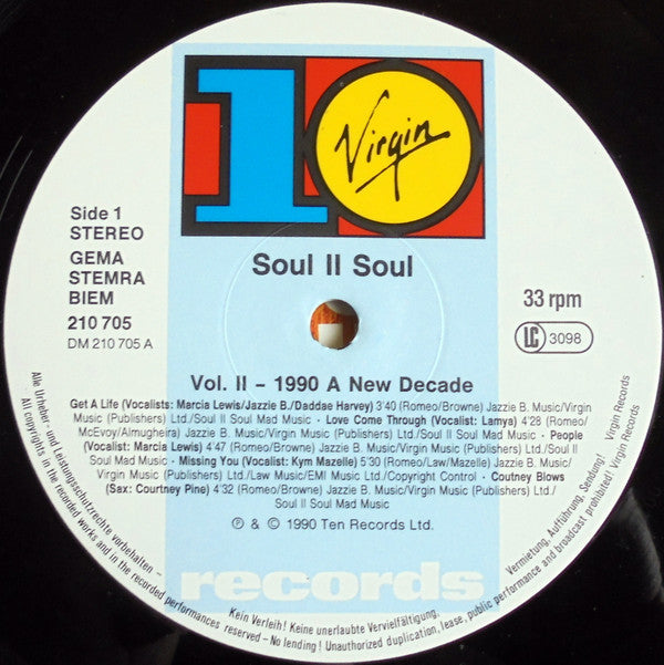 Soul II Soul : Vol. II - 1990 A New Decade (LP, Album)