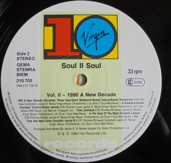Soul II Soul : Vol. II - 1990 A New Decade (LP, Album)