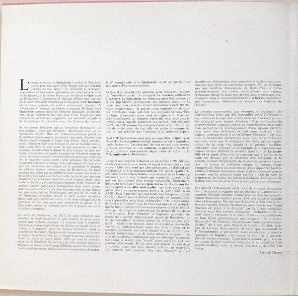 Franz Schubert, Juilliard String Quartet & Bernard Greenhouse : Quintet In C Major = Quintet In C-Dur = Quintette En Ut (LP, RE, Gat)
