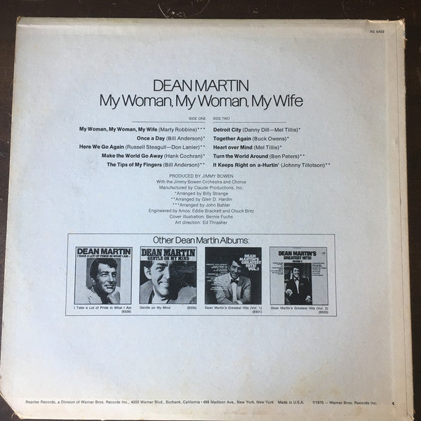 Dean Martin : My Woman, My Woman, My Wife (LP, Album, Ter)