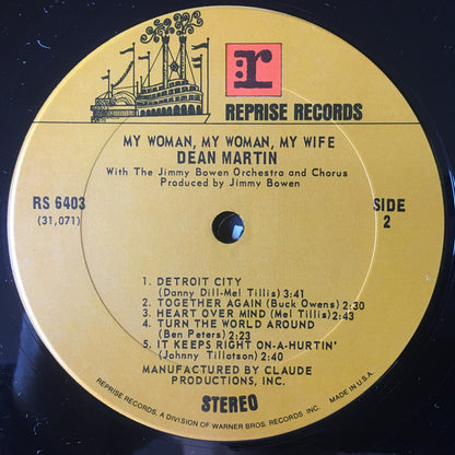 Dean Martin : My Woman, My Woman, My Wife (LP, Album, Ter)