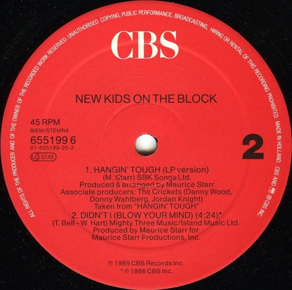 New Kids On The Block : Hangin' Tough (12", Single)