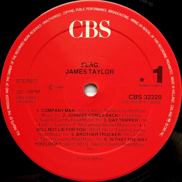 James Taylor (2) : Flag (LP, Album, RE)