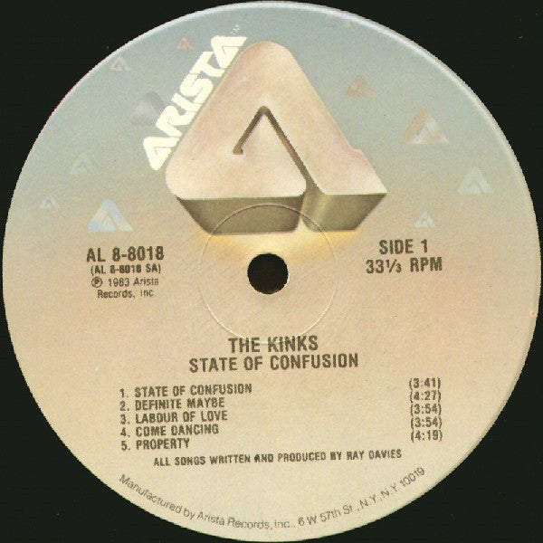 The Kinks : State Of Confusion (LP, Album, Ind)