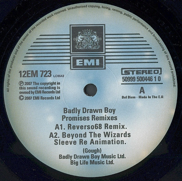 Badly Drawn Boy : Promises Remixes (12", Single, Ltd, Num)