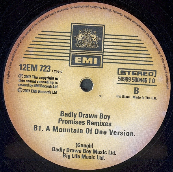 Badly Drawn Boy : Promises Remixes (12", Single, Ltd, Num)